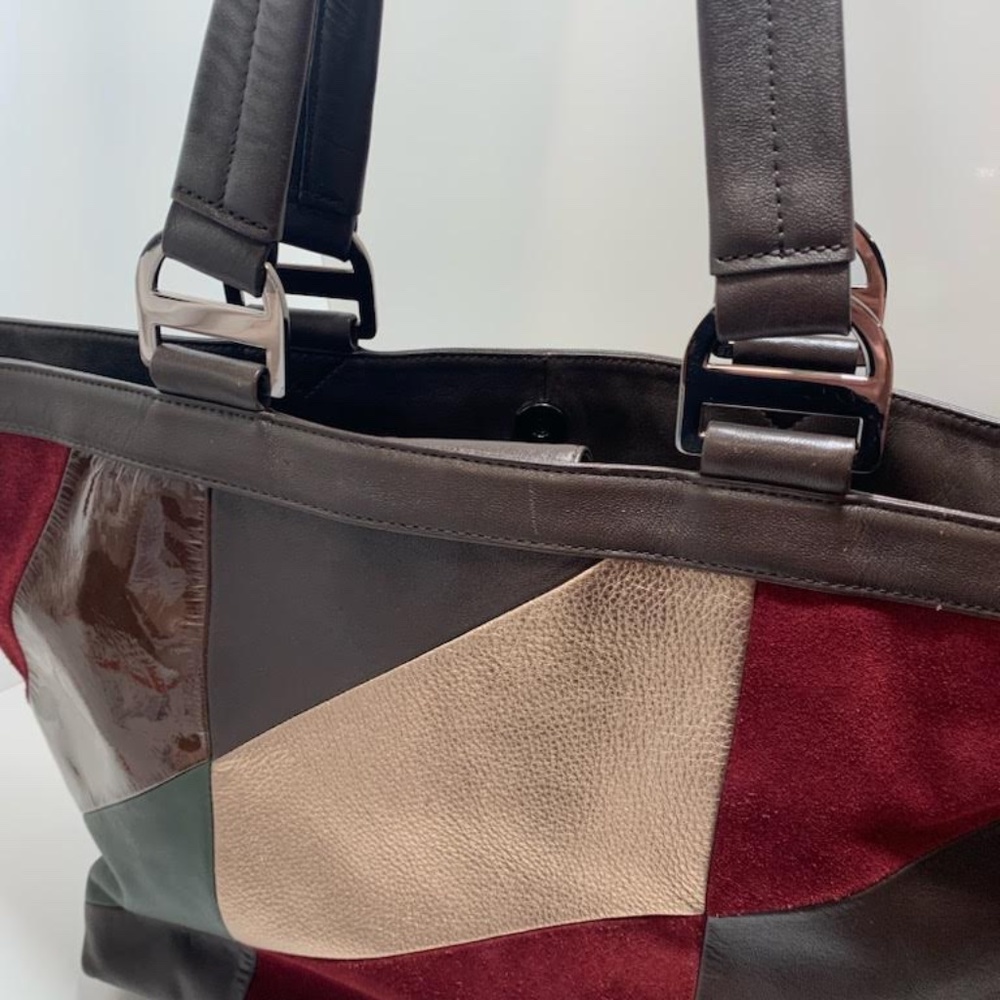 Anne Klein Leather Patchwork Bag, Euc - image 1